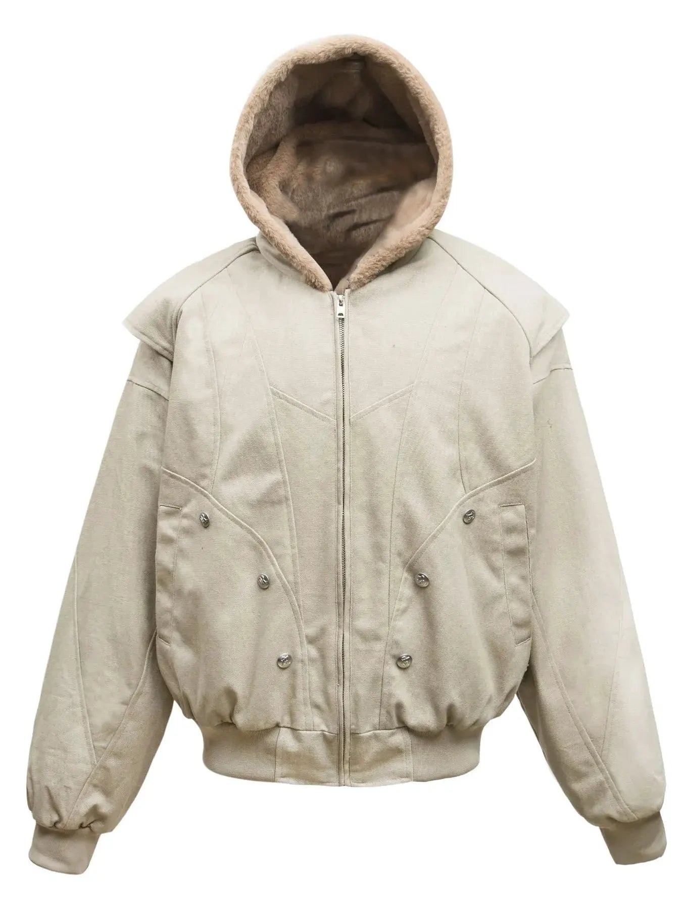 Men's Sherpa Lined Hooded Bomber Jacket by Partner Label