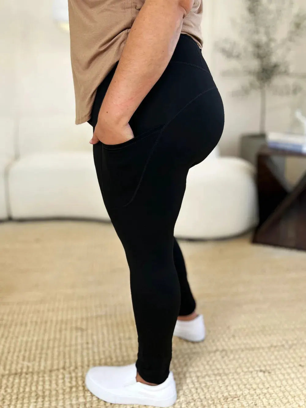 Wide Waistband Sports Leggings by Partner Label