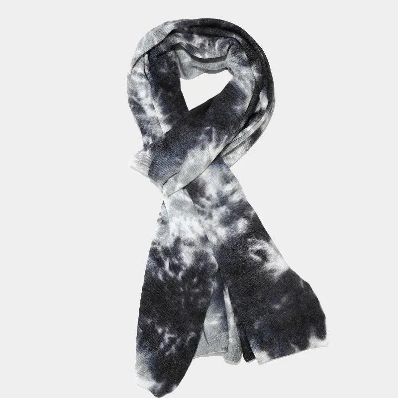 Tie-dye Knitted Hat Gloves Scarf Set Ladies by Maiden-Art