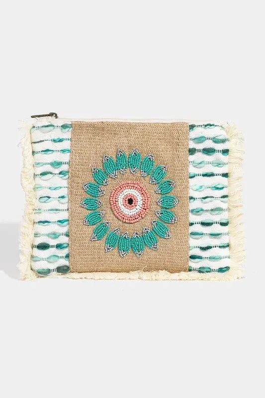 Fame Evil Eye Fringe Cosmetic Bag by Fame