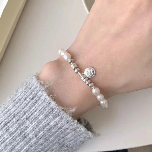 Pearl 925 Sterling Silver Bracelet by Partner Label