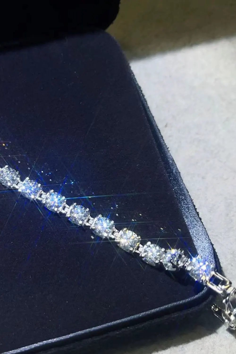 10 Carat Moissanite Platinum-Plated Bracelet by Partner Label