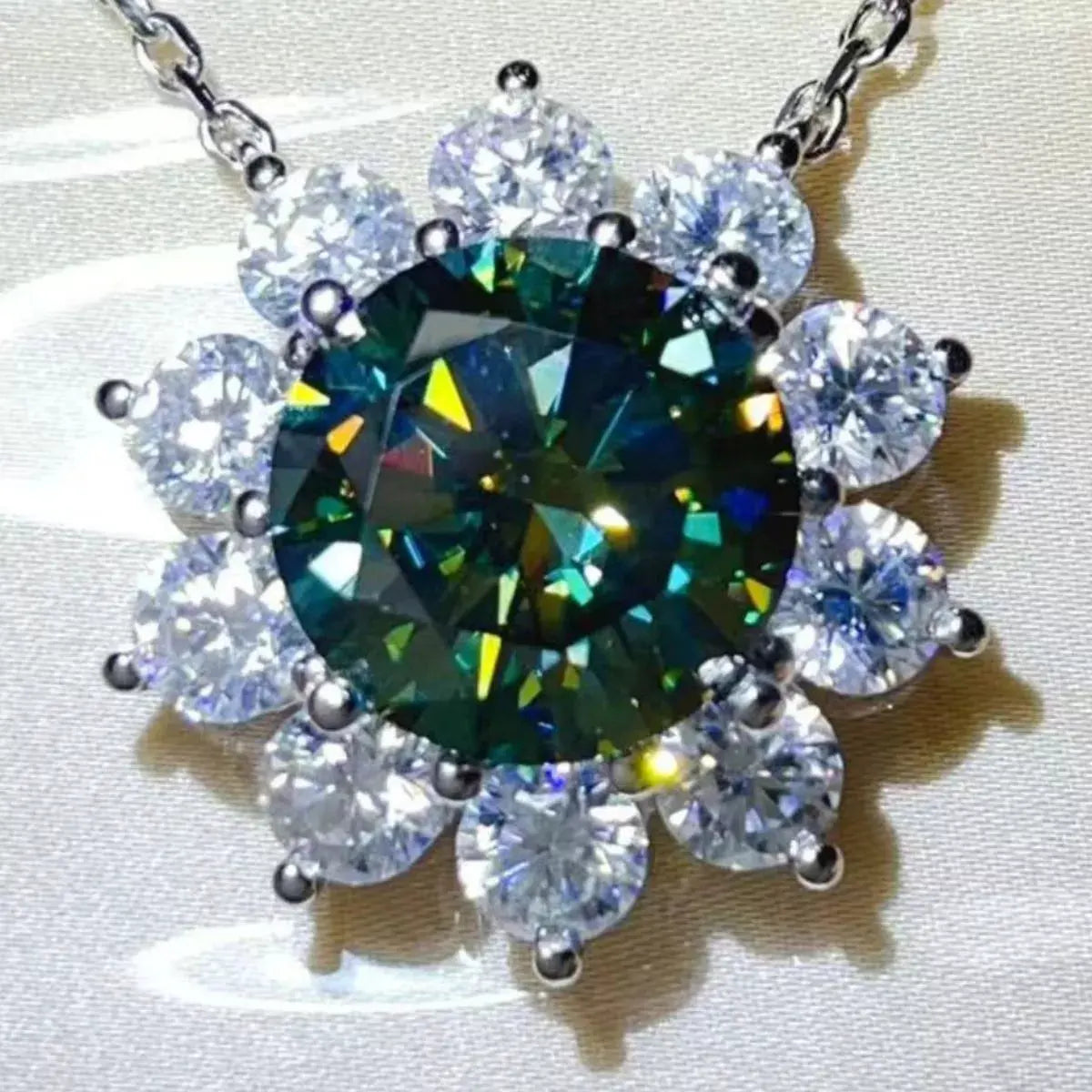 5 Carat Moissanite 925 Sterling Silver Pendant Necklace by Partner Labels