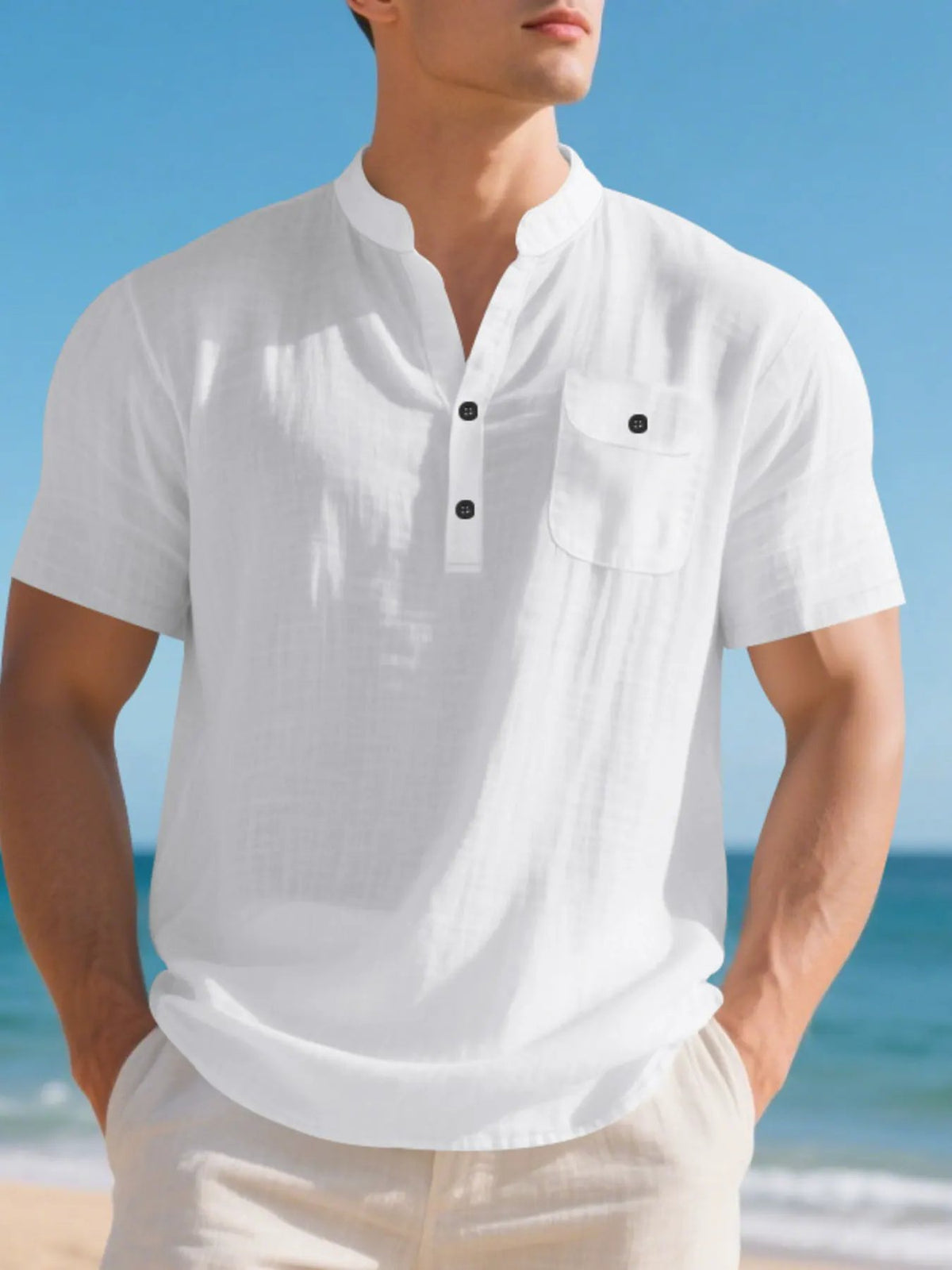 Men's Full Size Casual Short Sleeve Shirt Plus Size by Trendsi