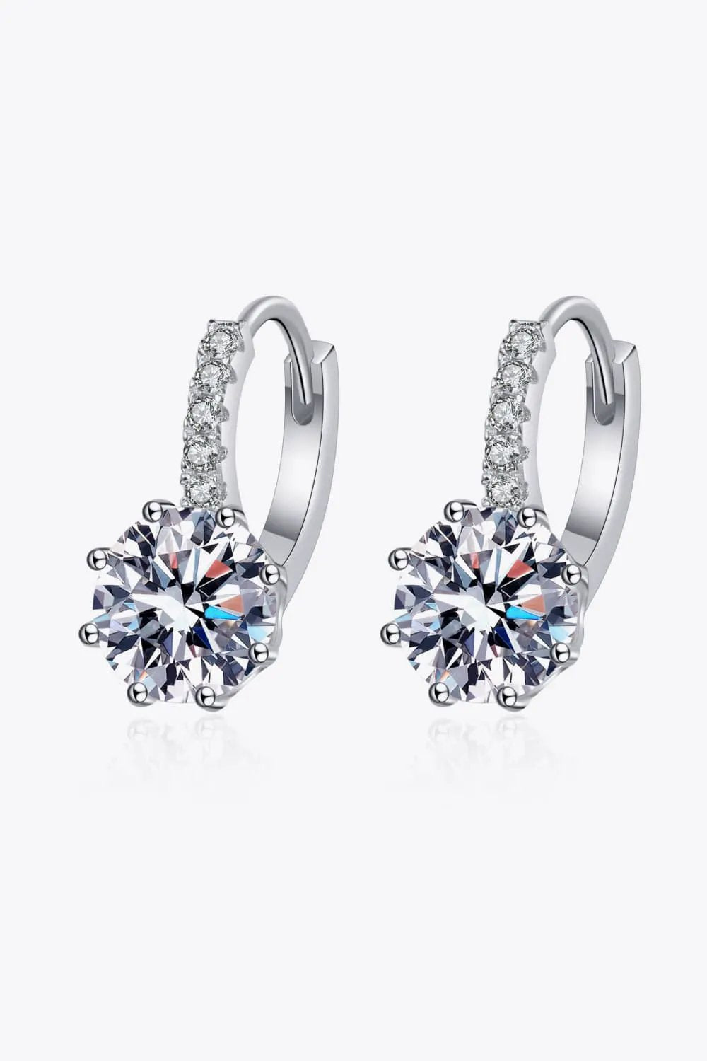 4 Carat Moissanite 925 Sterling Silver Earrings by Partner Label