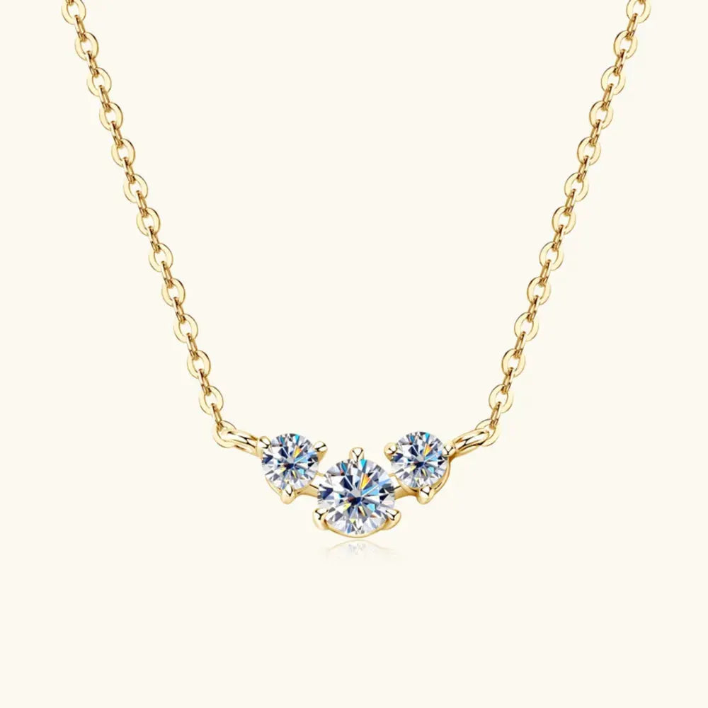 925 Sterling Silver Inlaid Moissanite Necklace by Partner Label