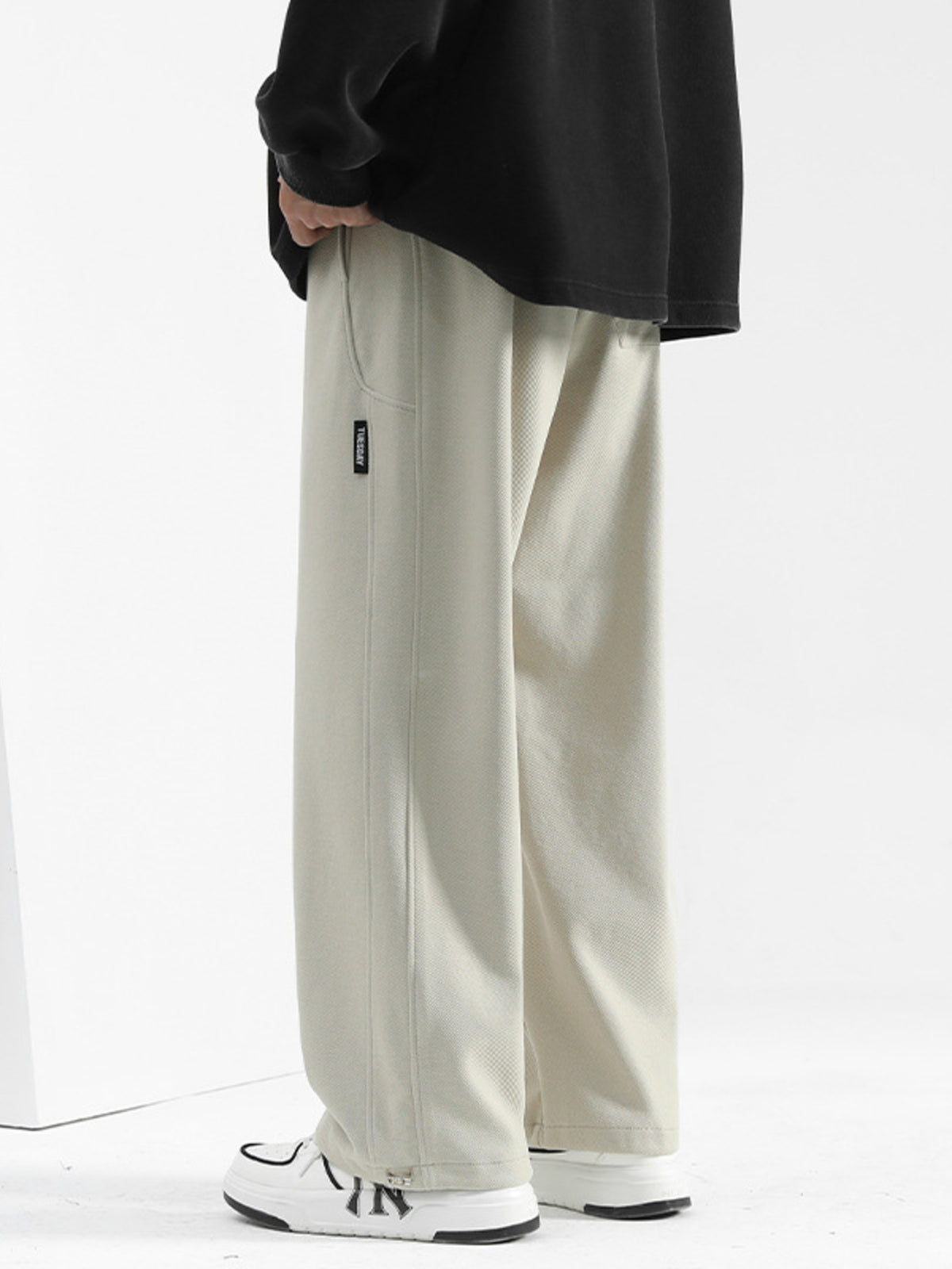 Men's Plus Size Casual Loose-Fit Drawstring Pants by Partner Label