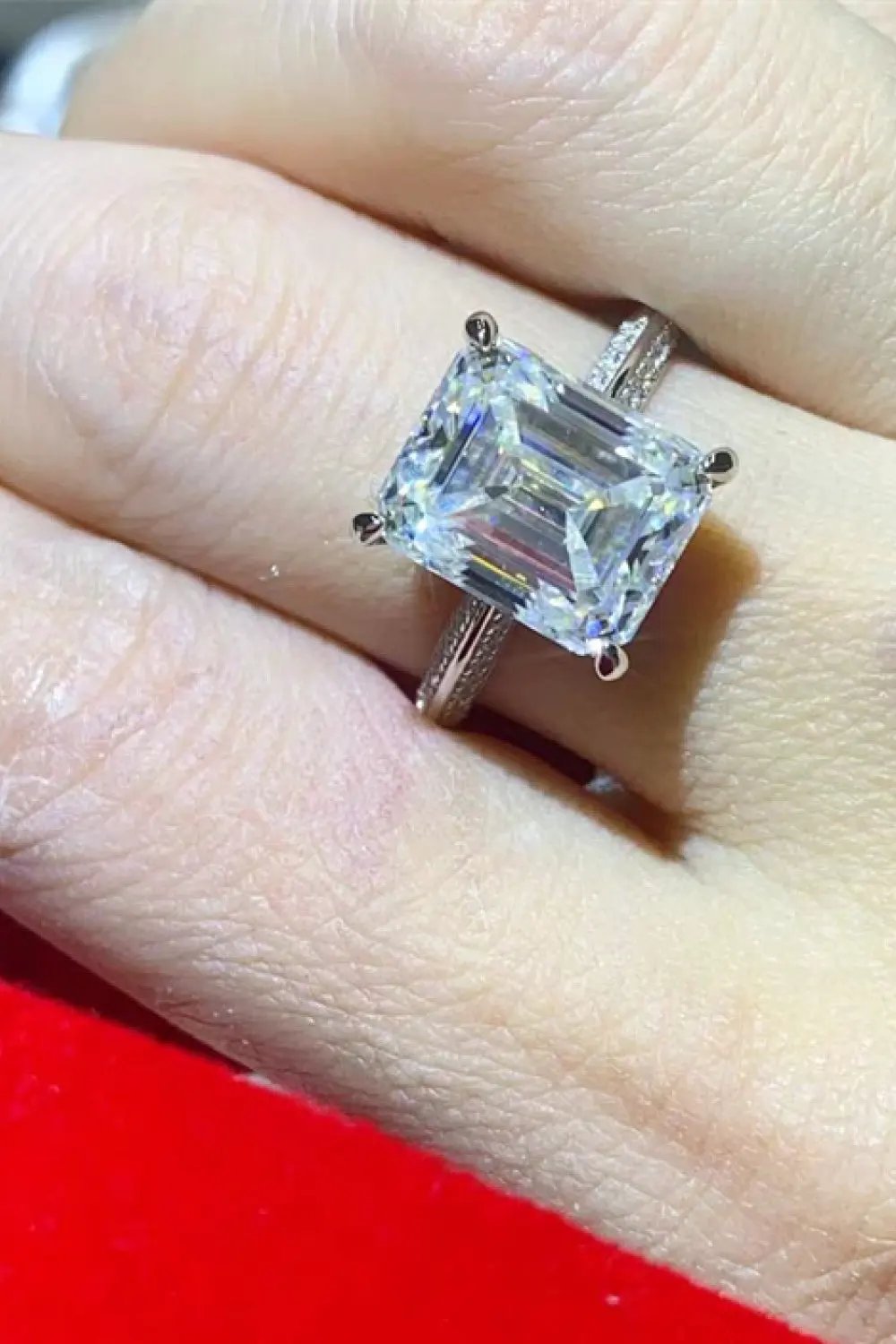 5 Carat Moissanite Platinum-Plated Ring by Partner Label