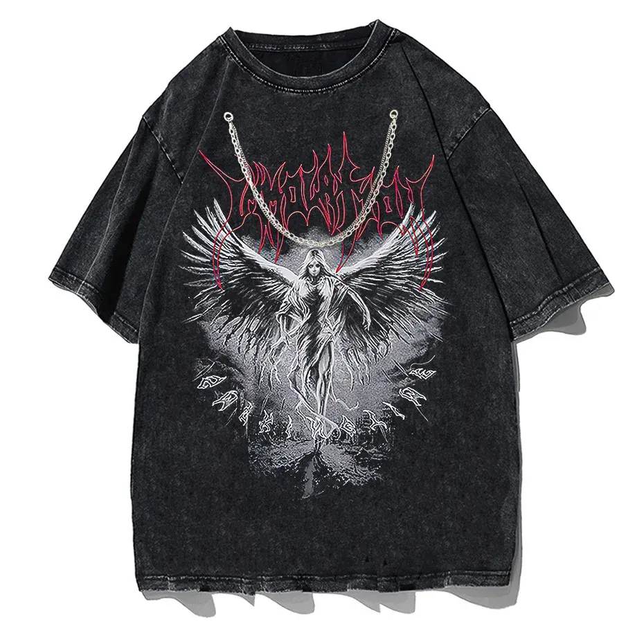 Y2k Gothic Punk Style Men T Shirt Clothes Harajuku Oversized T-shirt Top Tee High Street Hipster Summer Streetwear Anime Clothes by Vimost Shop
