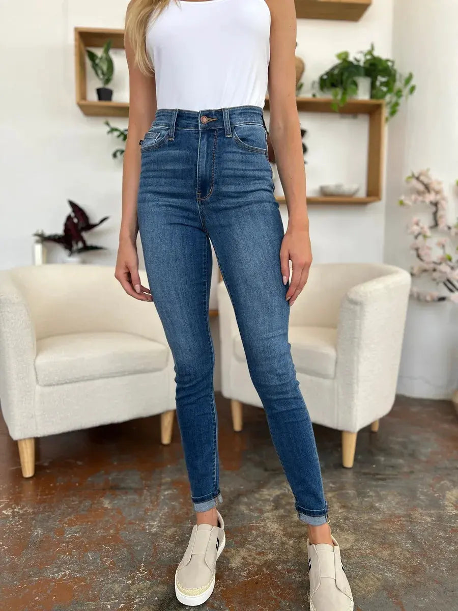 Judy Blue Full Size Cuffed Hem Skinny Jeans by Judy Blue
