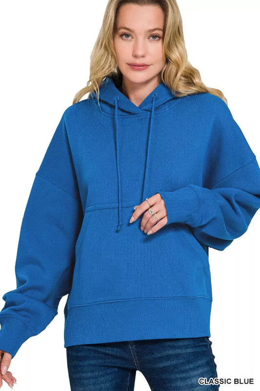 Zenana Oversized Fleece Kangaroo Pocket Hoodie by Zenana