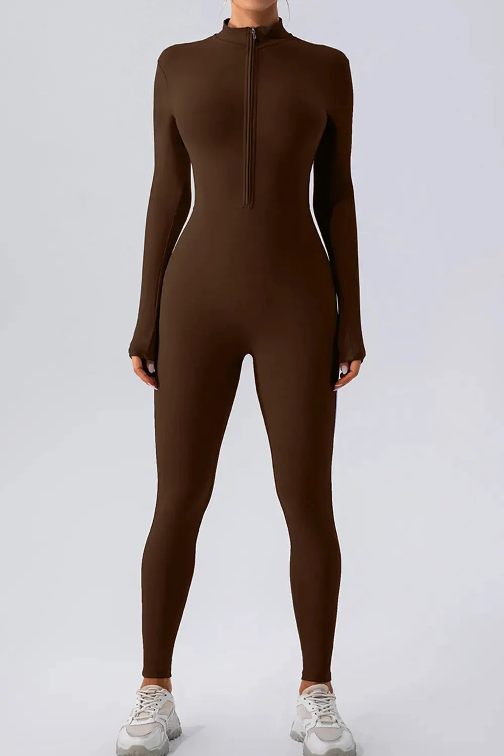 Half Zip Mock Neck Active Jumpsuit by Partner Label