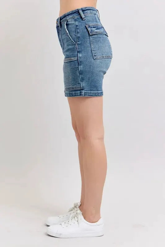 Judy Blue Full Size High Rise Denim Shorts Plus Size by Judy Blue