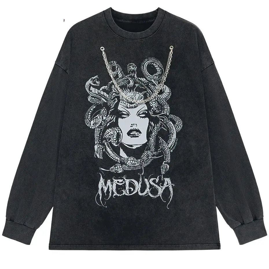 Gothic Dark Graphic T-Shirt Women Oversized Harajuku Punk Streetwear Tee by Vimost Shop