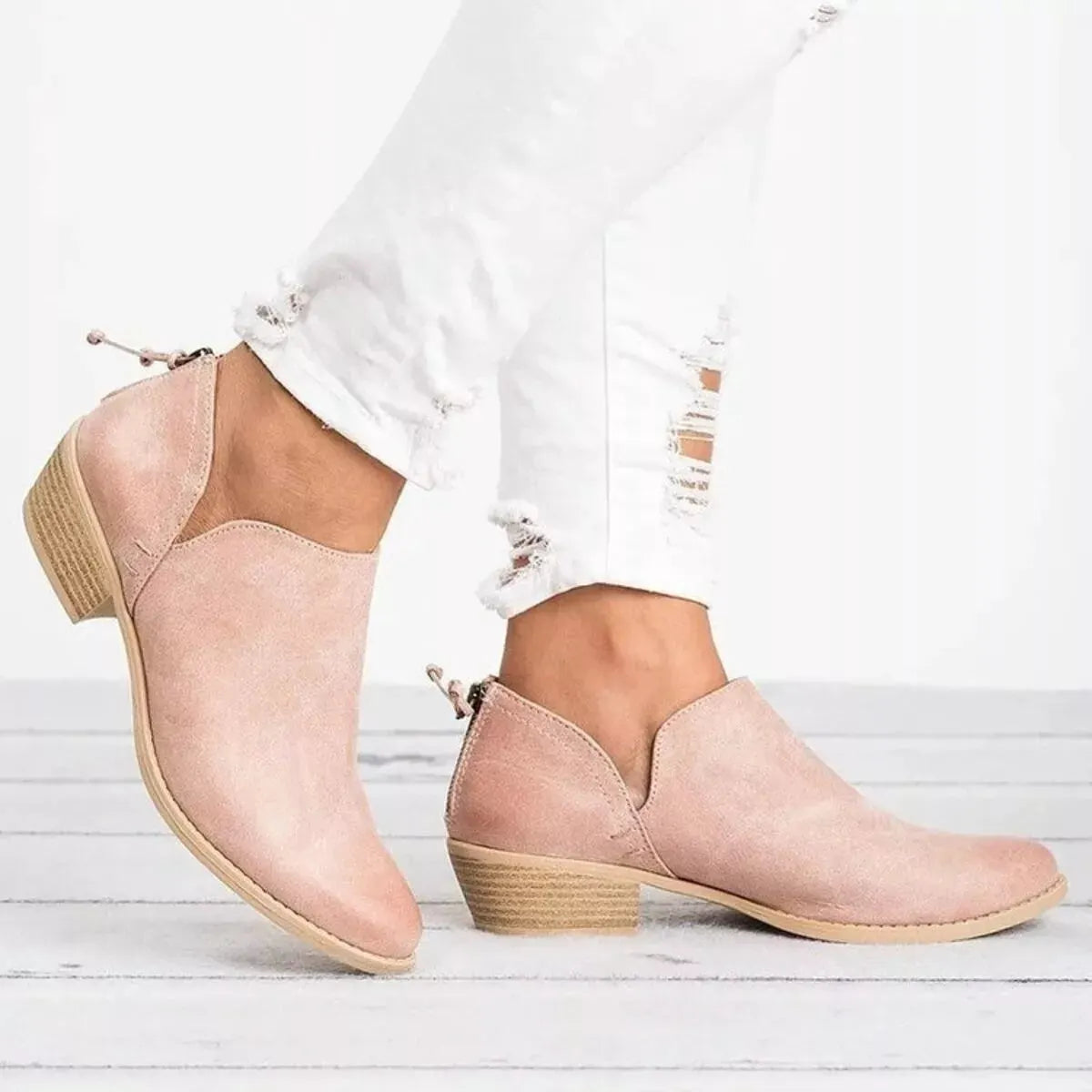 Point Toe Block Heels Boots by Partner Label