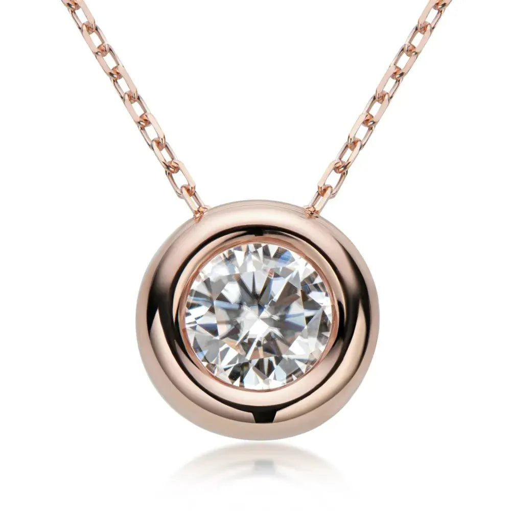 1 Carat Moissanite 925 Sterling Silver Necklace by Partnel Label