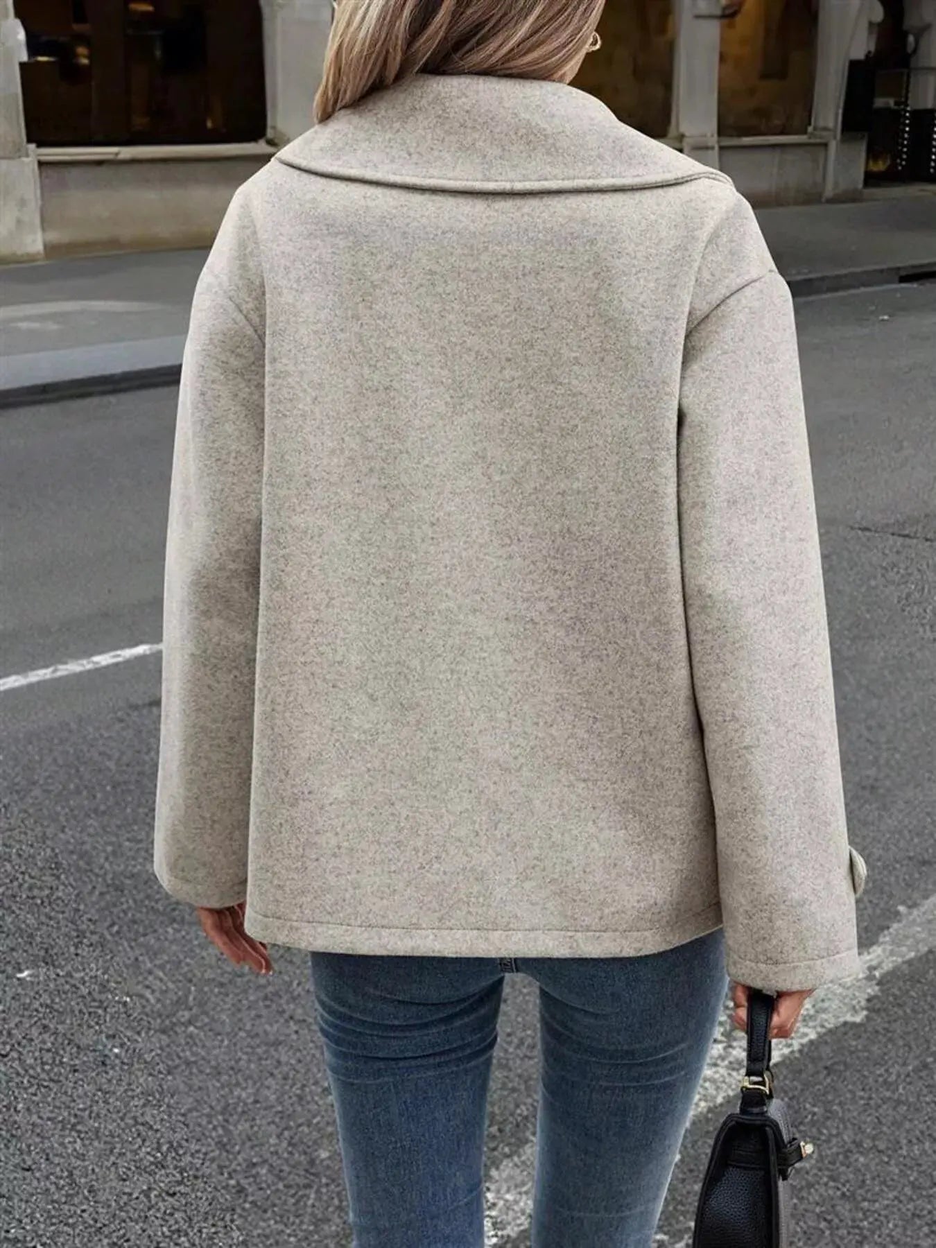 Double-Breasted Wool Blend Casual Jacket by Partner Label