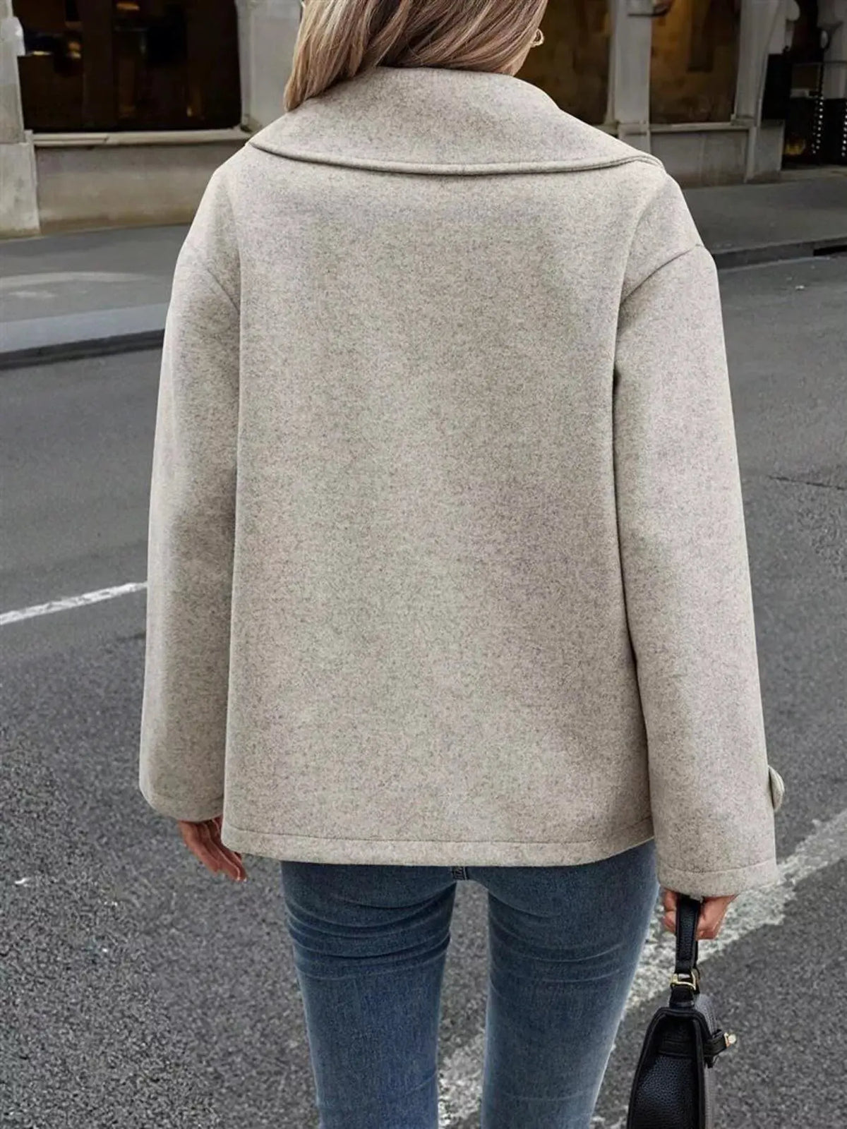 Double-Breasted Wool Blend Casual Jacket by Partner Label