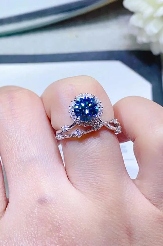 1 Carat Moissanite 925 Sterling Silver Ring by Partner Label