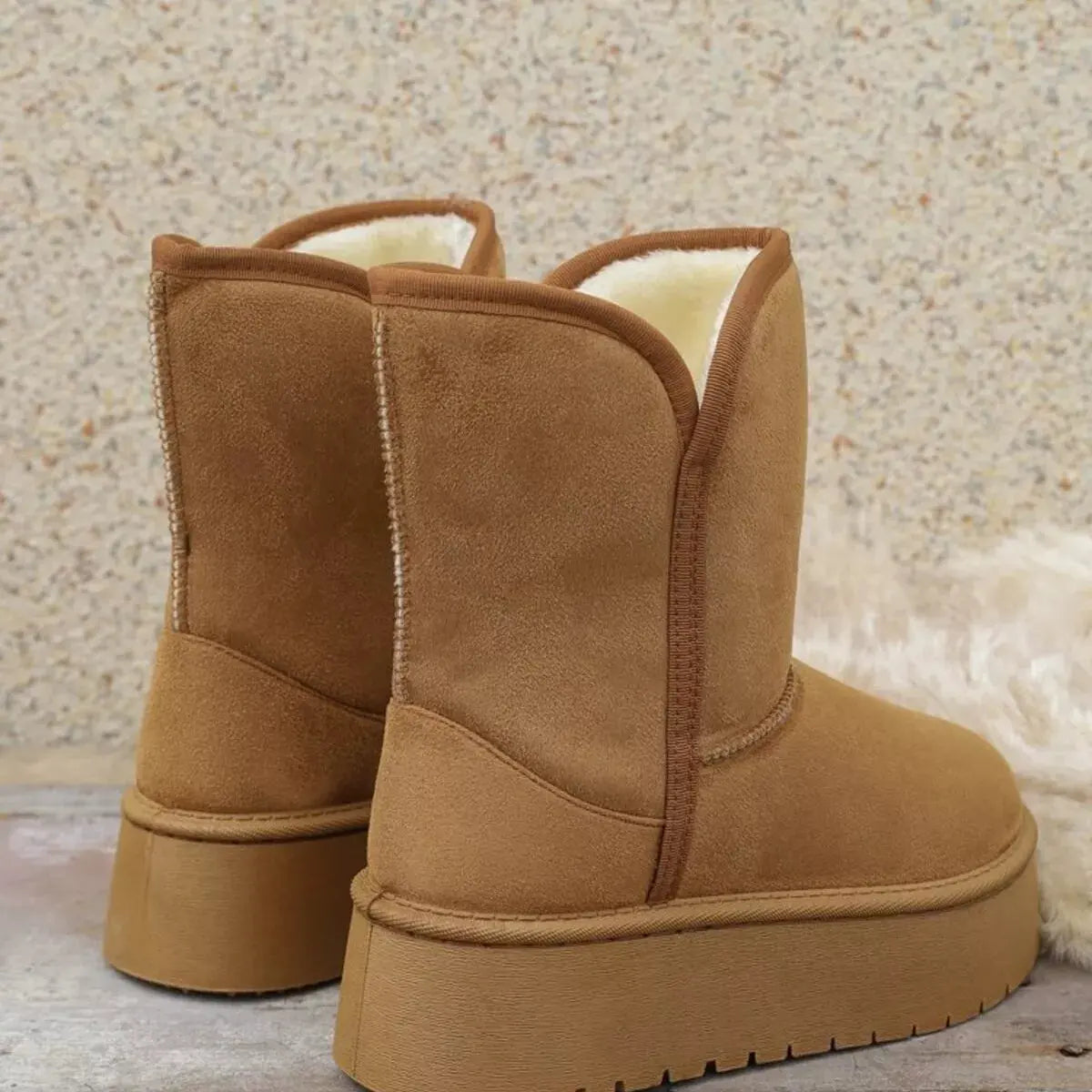 Round Toe Platform Boots by Partner Label