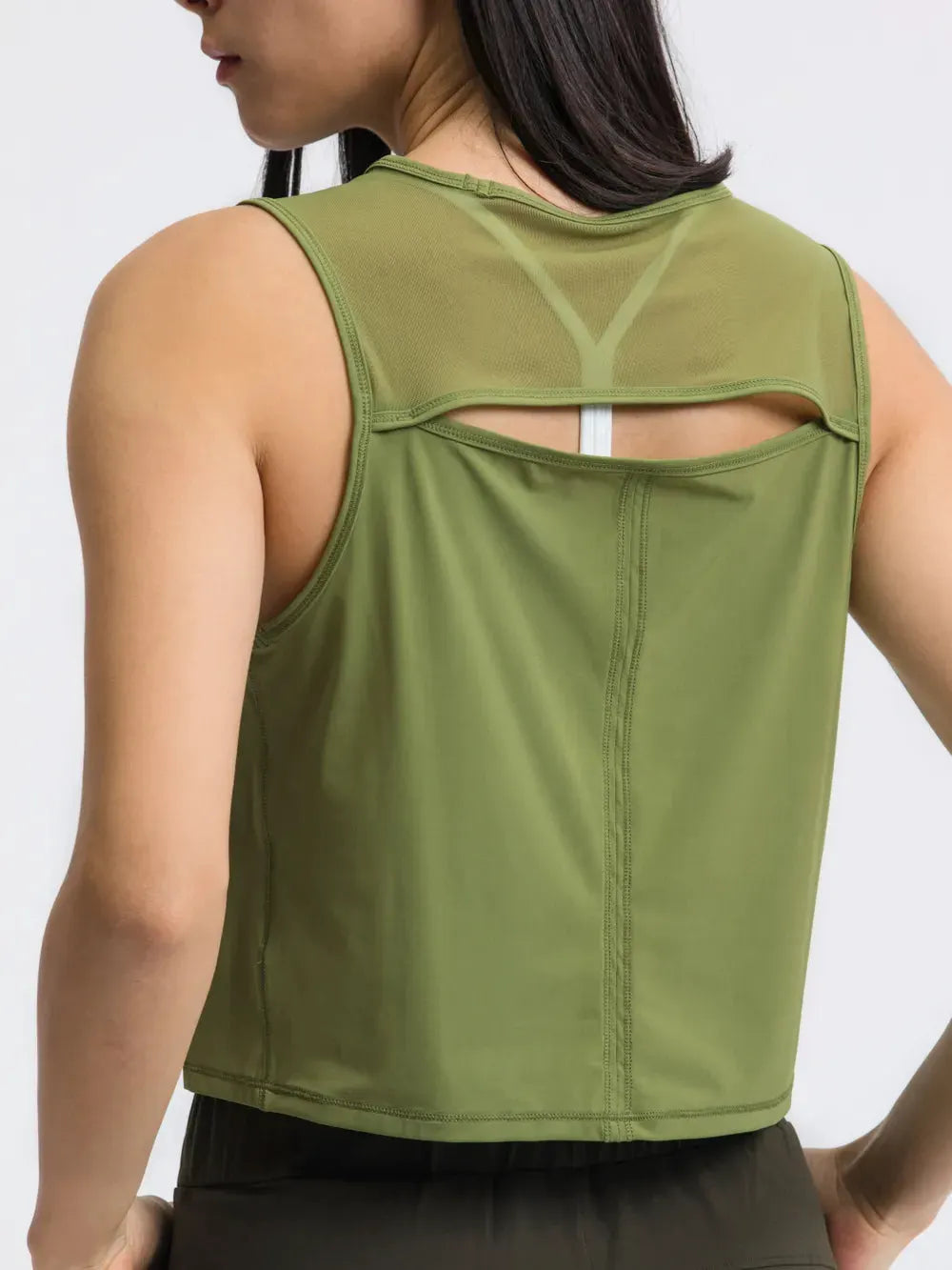 Millennia Round Neck Cropped Active Tank by Millennia