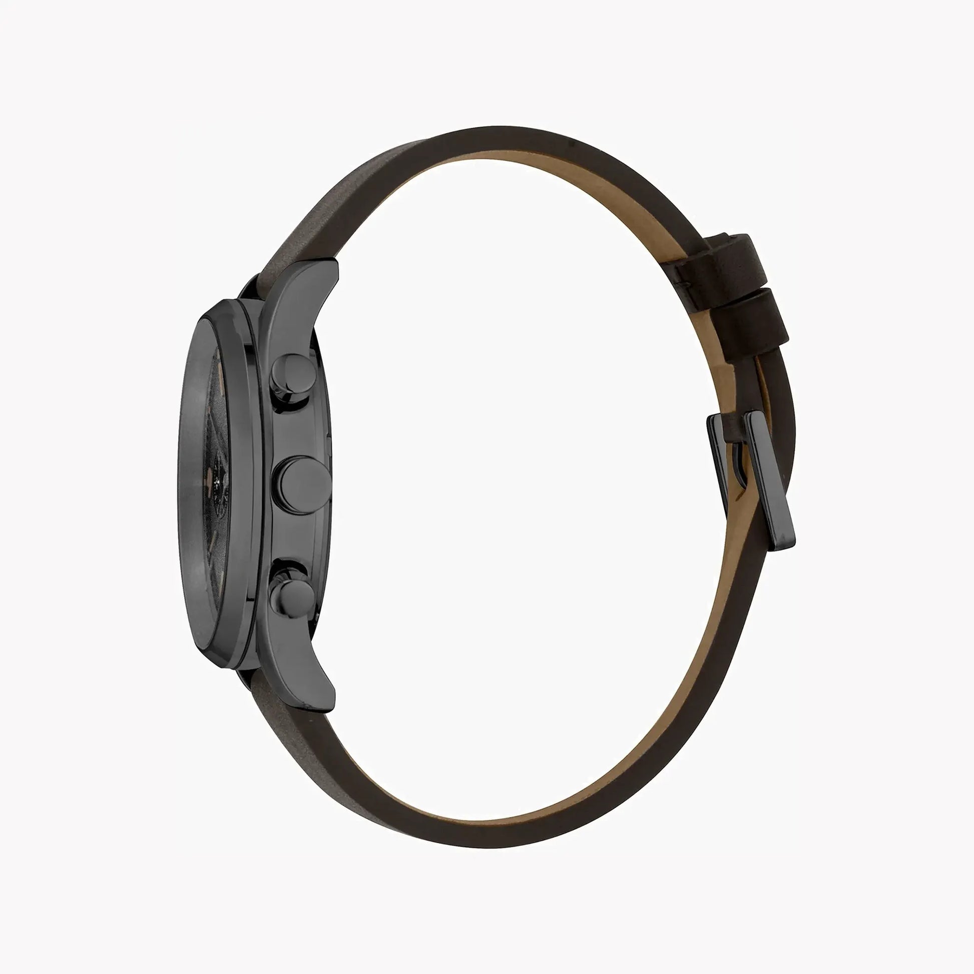 Esprit Men's Brown Leather Watch, Black Dial | Egs003116b by ESPRIT