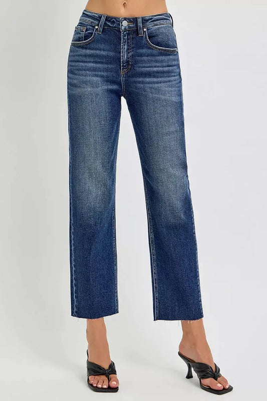 RISEN High Rise Slim Barrel Jeans by RISEN