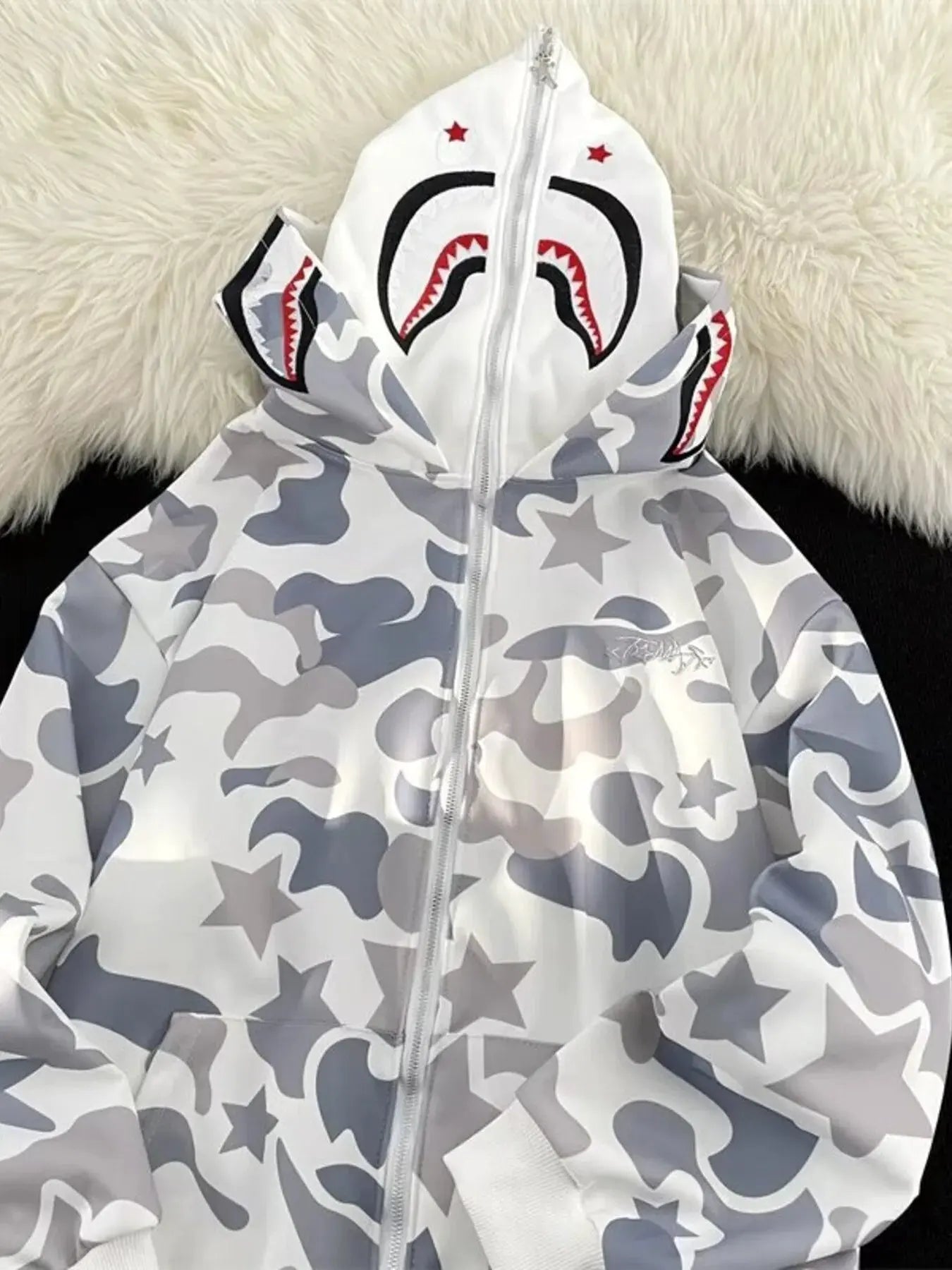 Men's Camo Print Zip-Up Hoodie by Partner Label