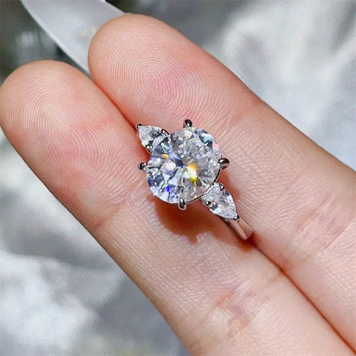 3 Carat Moissanite 925 Sterling Silver Ring by Partner Label