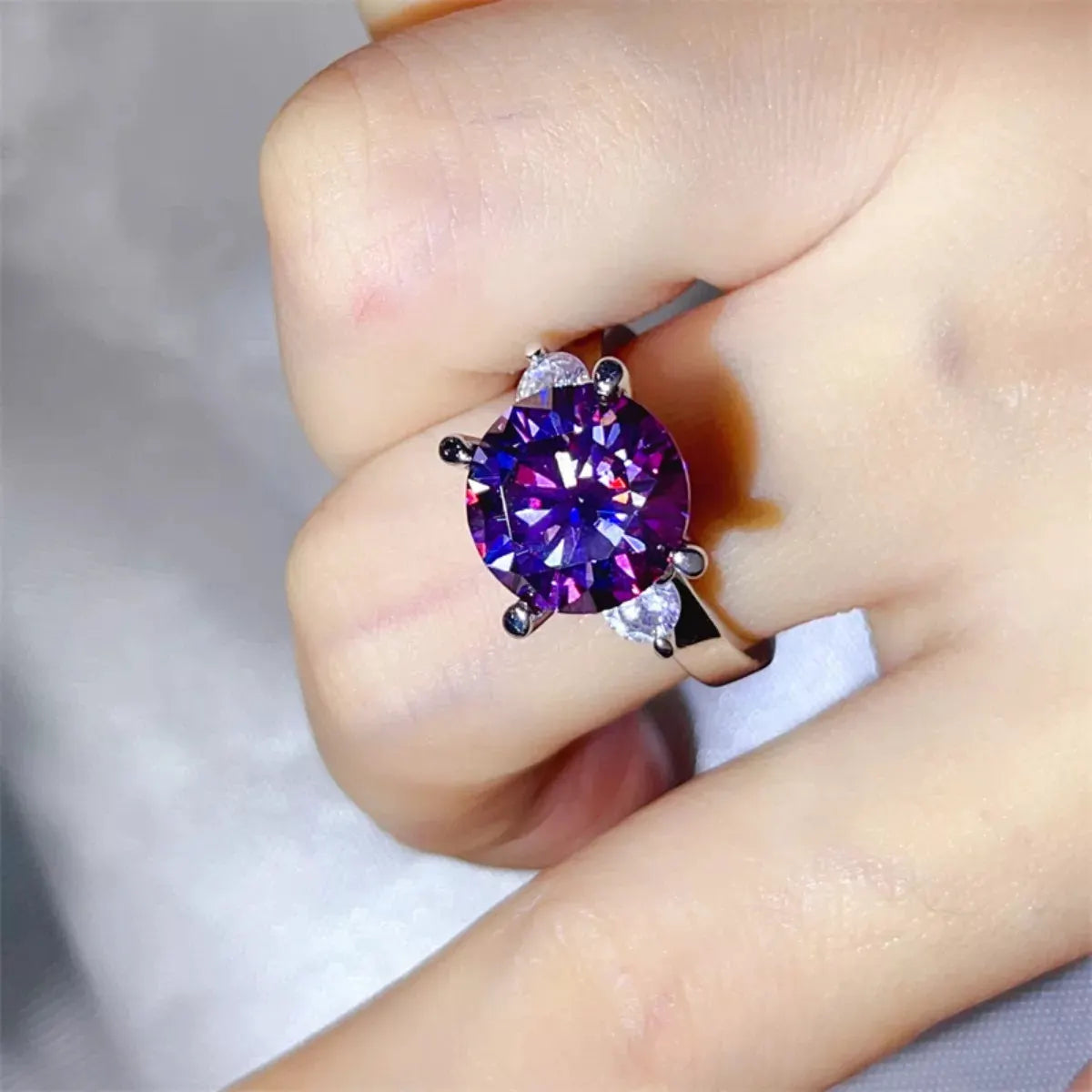 5 Carat Moissanite 925 Sterling Silver Ring by Partner Label