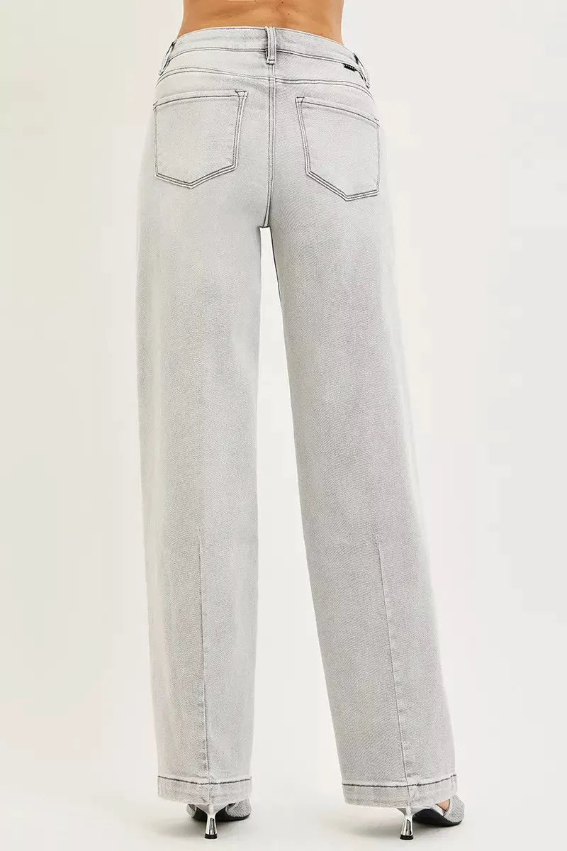RISEN Slouchy Baggy Jeans with Contrast Stitching by RISEN