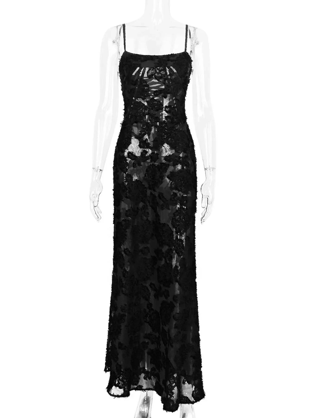 Lace Spaghetti Strap Maxi Dress by Partner Label