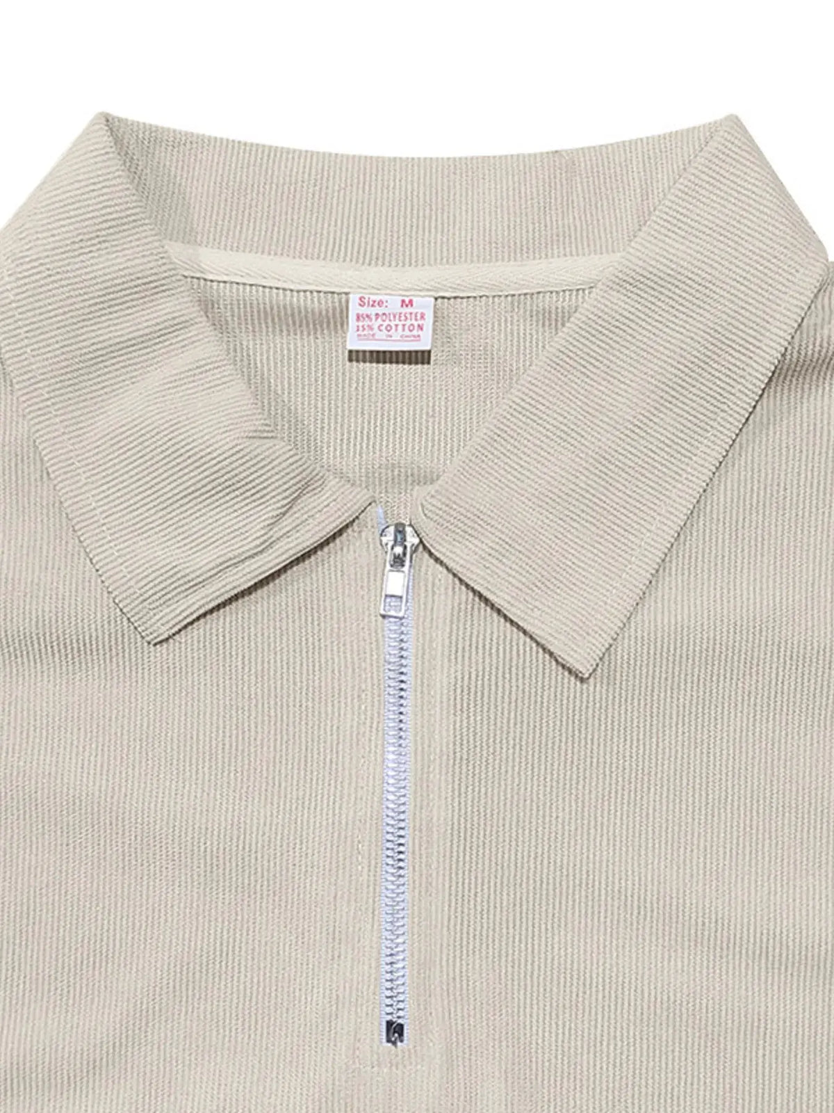 Men's Full Size Quarter Zip Short Sleeve Polo and Pants Set Plus Size by Trendsi