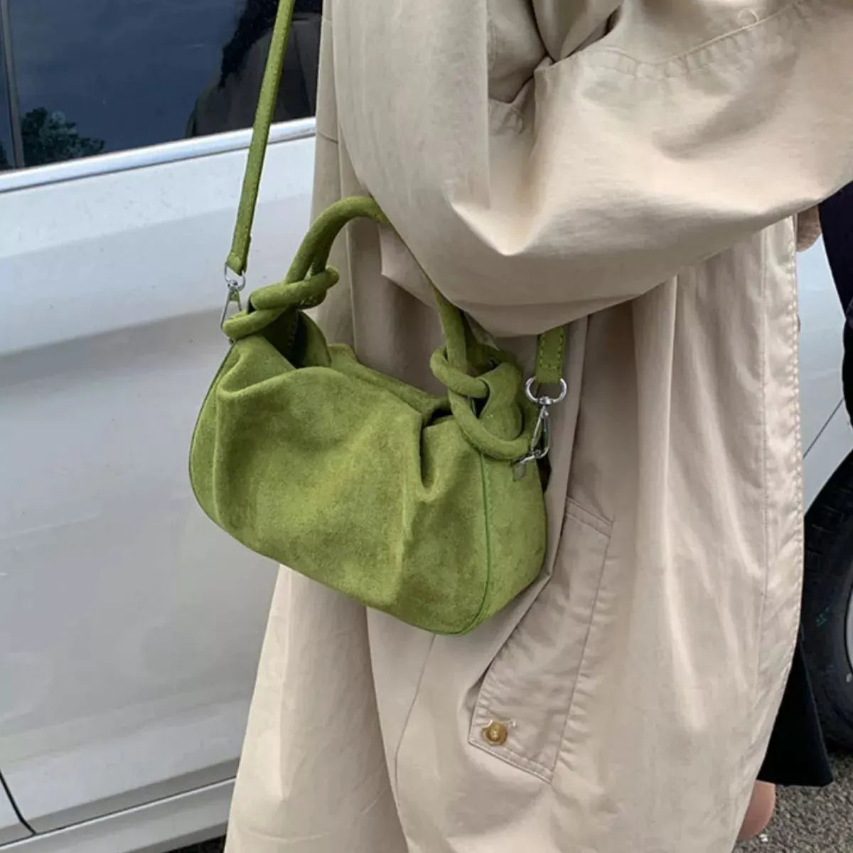 Suede Mini Crossbody Bag with Adjustable Strap by Partner Label