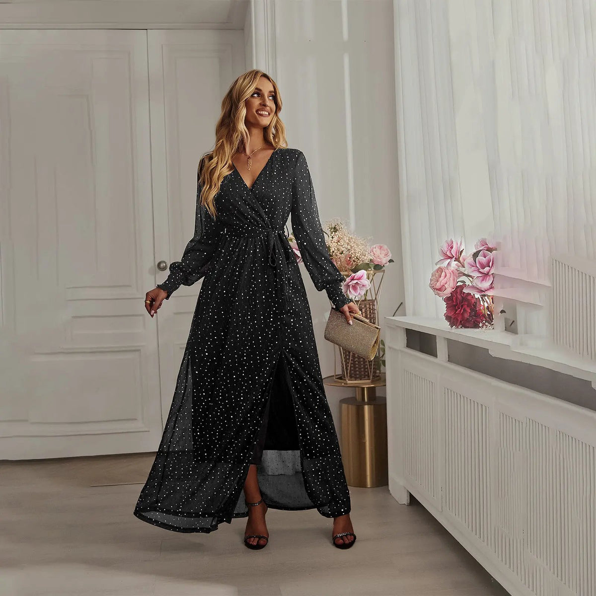 Split Sexy Sequin Gauze Dress by Maiden-Art
