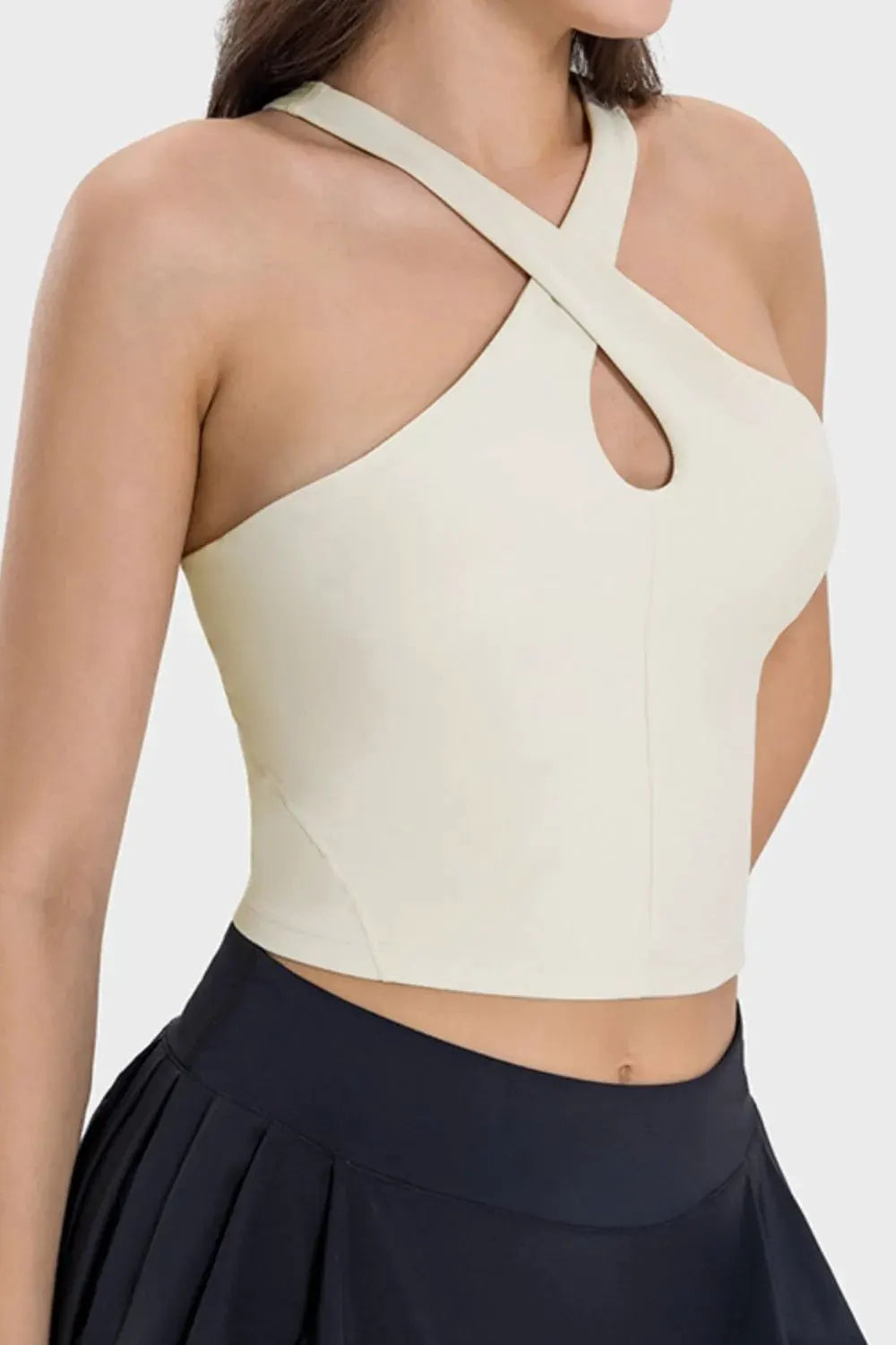 Millennia Crisscross Grecian Neck Active Cami by Millennia