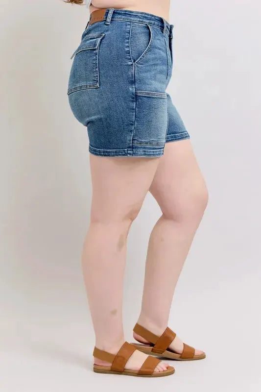 Judy Blue Full Size High Rise Denim Shorts Plus Size by Judy Blue