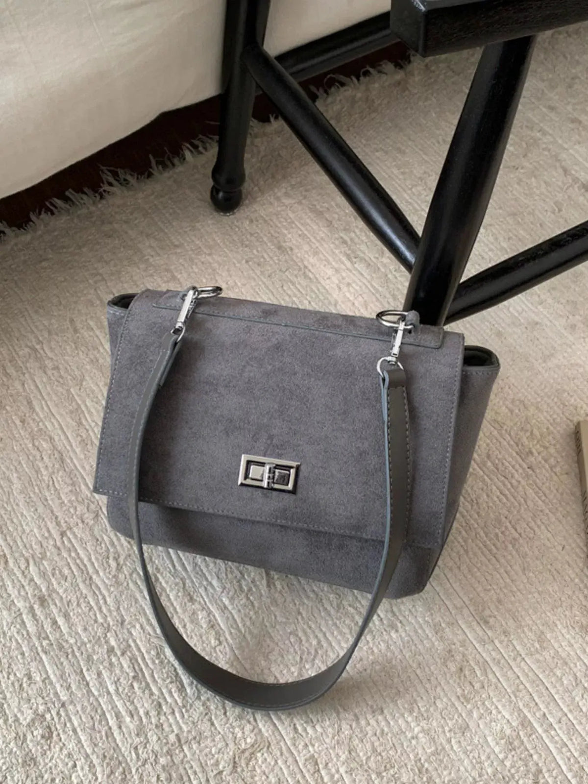 Suede Flap Crossbody Bag by Partner Label