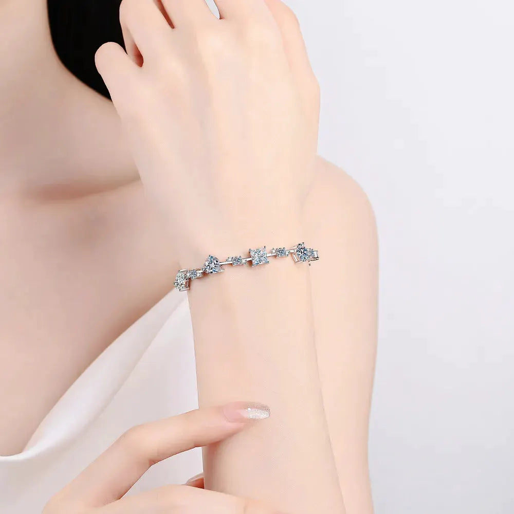 6.2 Carat Moissanite 925 Sterling Silver Bracelet by Partner Label