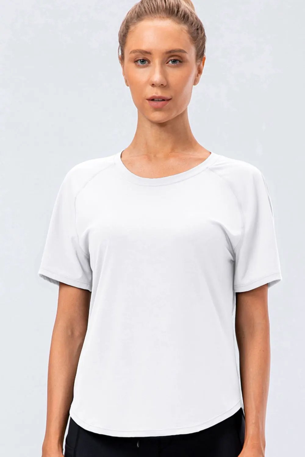 Round Neck Raglan Sleeve Active Tee by Partner Label
