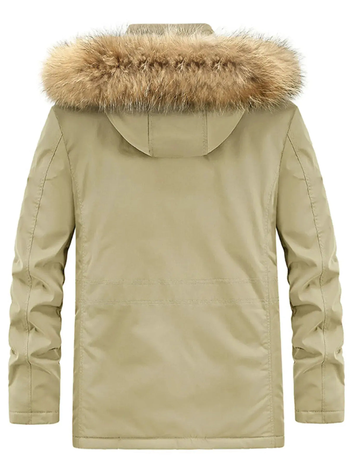 Men's Plus Size Fur Hooded Warm Winter Coat by Partner Label