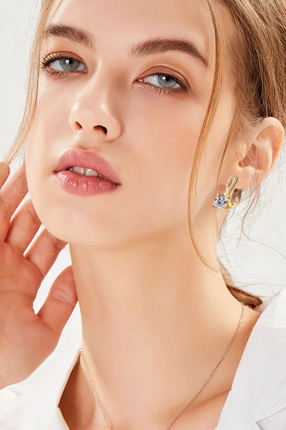 4 Carat Moissanite 925 Sterling Silver Earrings by Partner Label