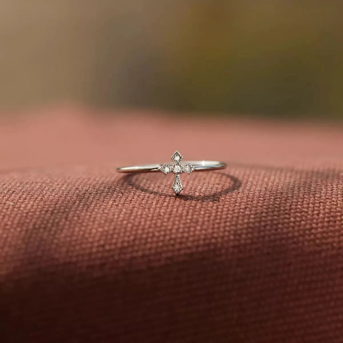 925 Sterling Silver Zircon Cross Ring by Partner Label