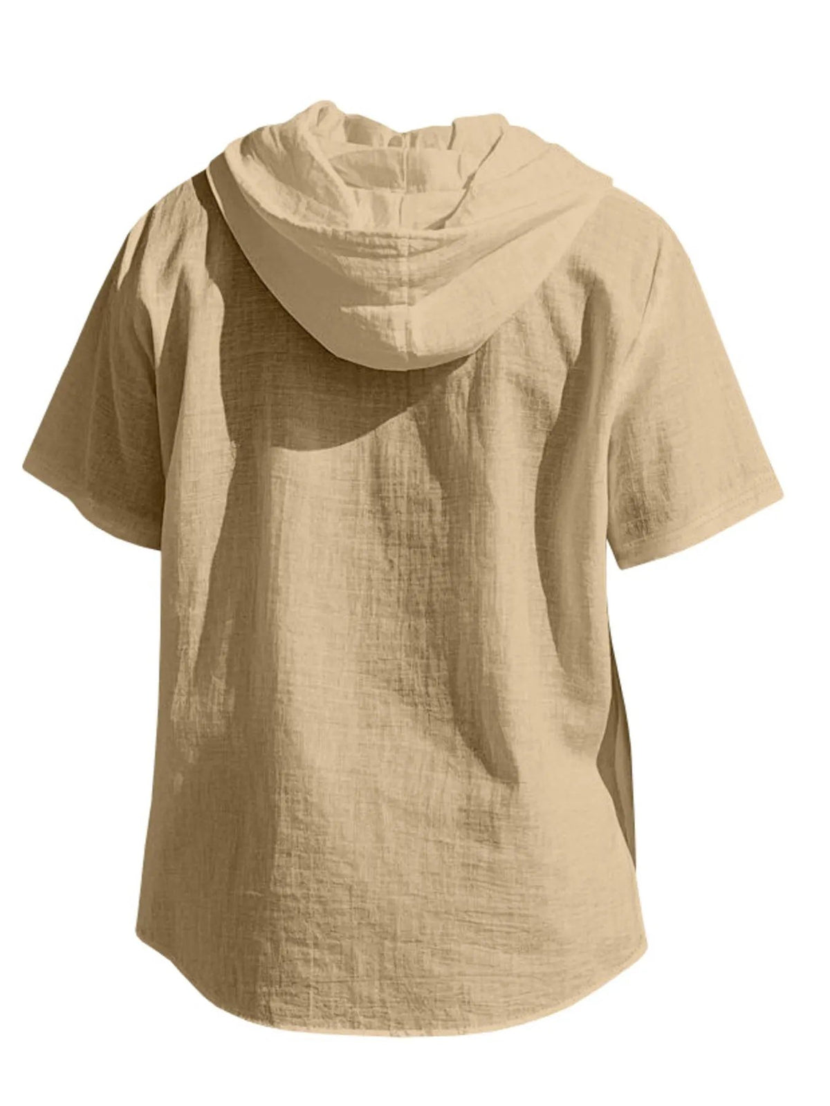 Men's Full Size Casual Hooded Short-Sleeve Shirt Plus Size by Trendsi