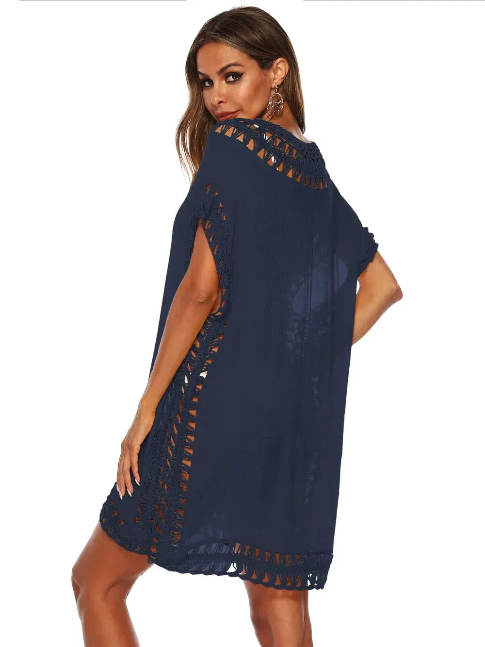 Cutout V-Neck Short Sleeve Cover-Up by Partner Labels