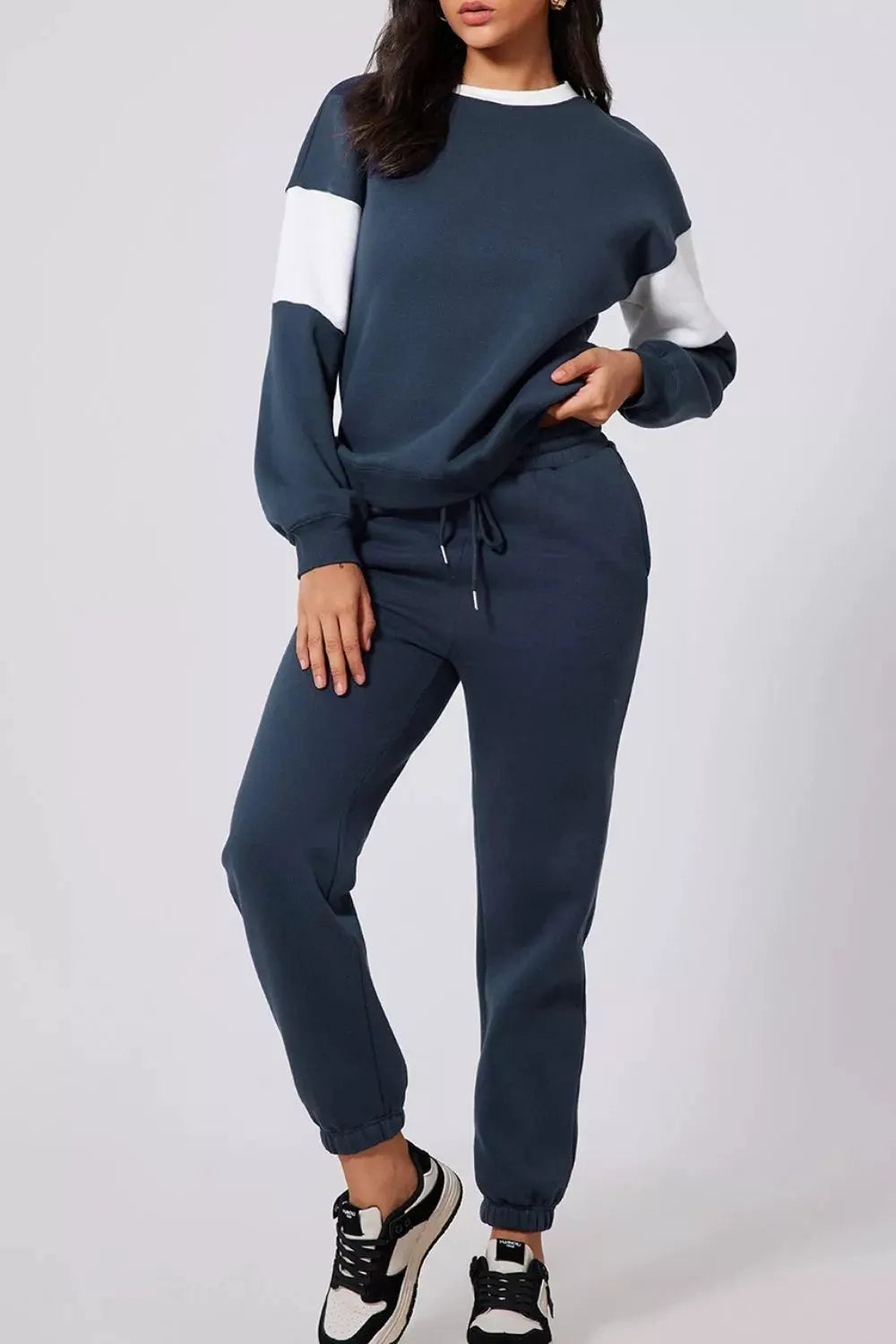 Drop Shoulder Loose Sweatshirt and Joggers Active Set | Partner Labels Selection by Partner Label