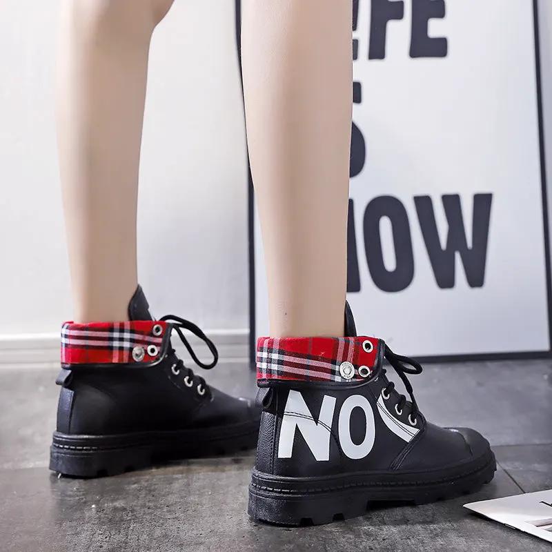 New All-match High-top Girls Canvas Short Boots Women's Shoes by Maiden-Art