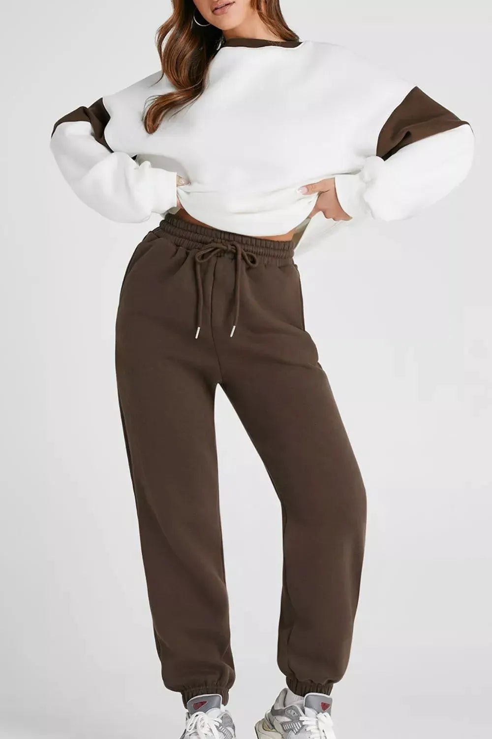 Drop Shoulder Loose Sweatshirt and Joggers Active Set | Partner Labels Selection by Partner Label