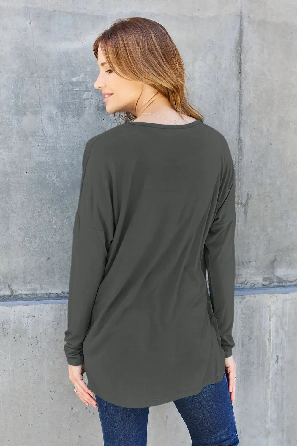 Basic Bae Full Size Round Neck Dropped Shoulder T-Shirt by Basic Bae