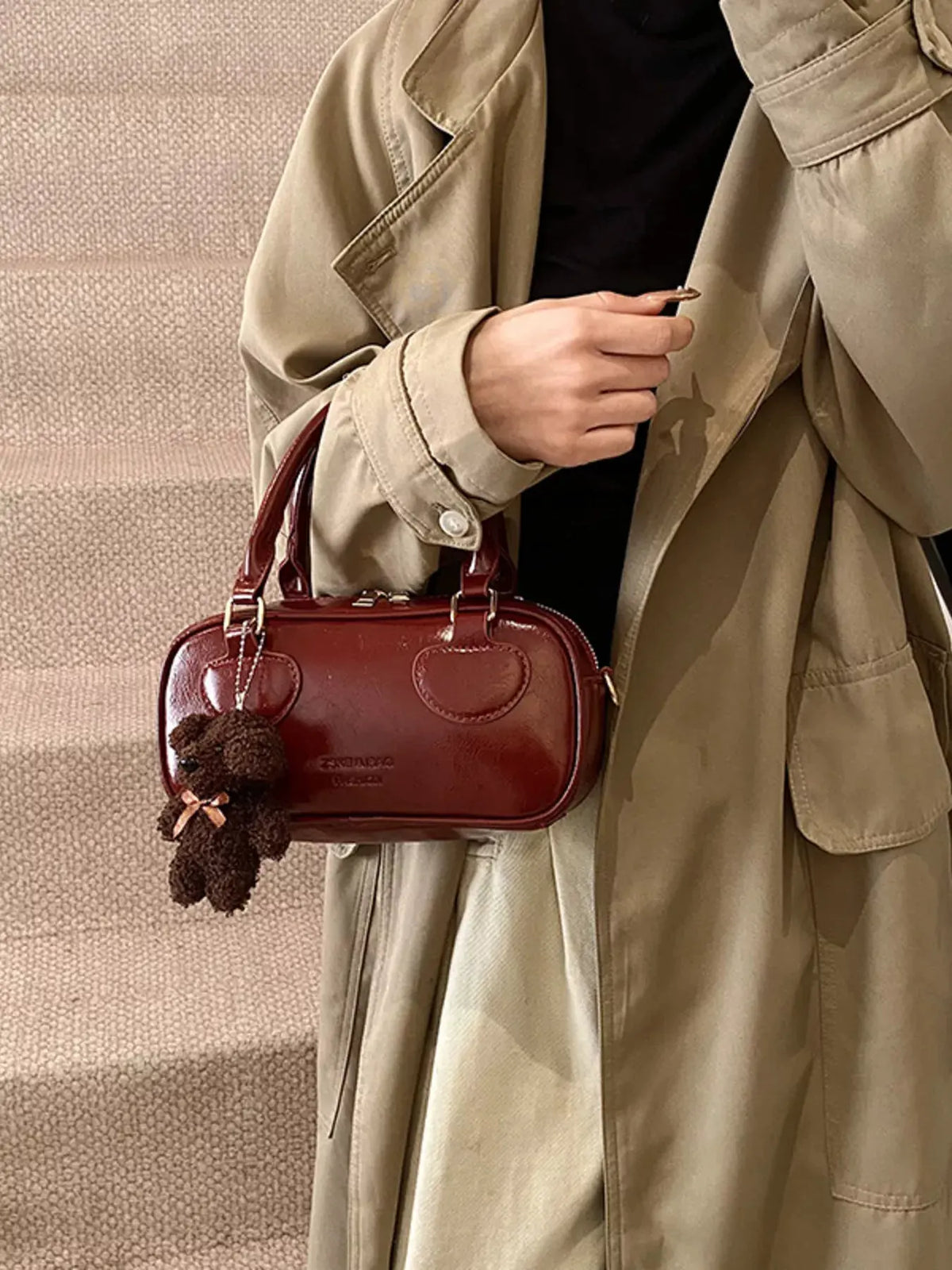 Vintage Style Crossbody Bag with Charm by Partner Label